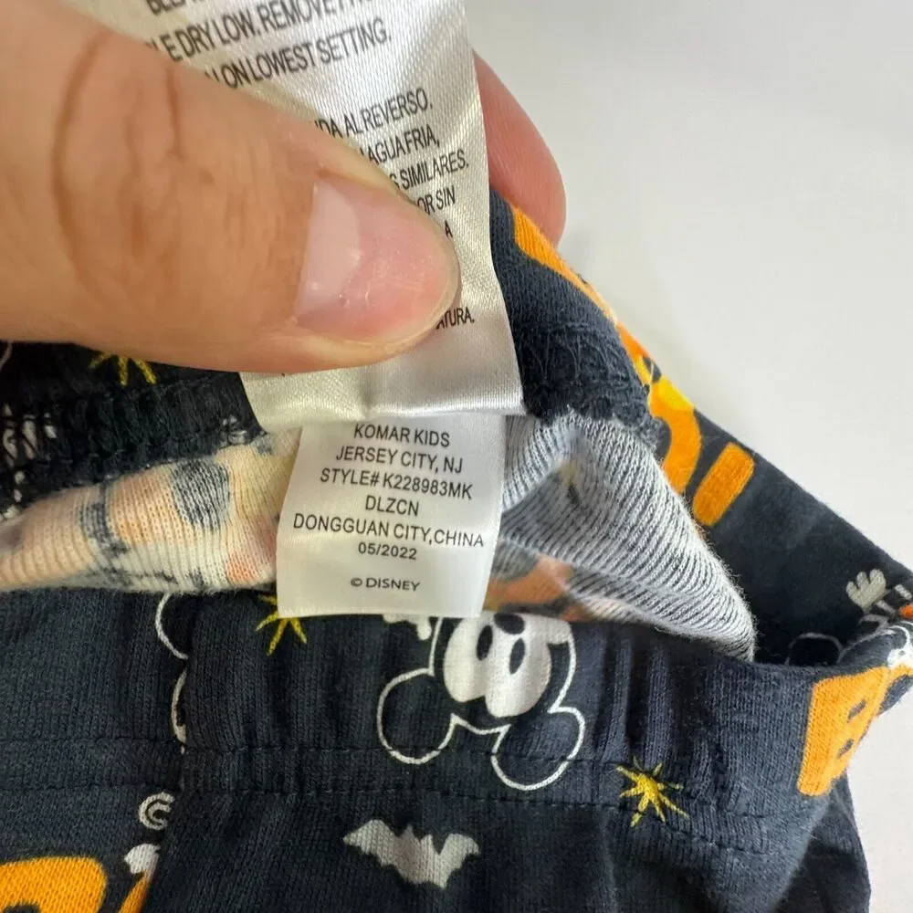 Disney Baby Mickey Mouse Halloween Pajama‎ Set Peek-A-Boo Size 24M Gray Orange
